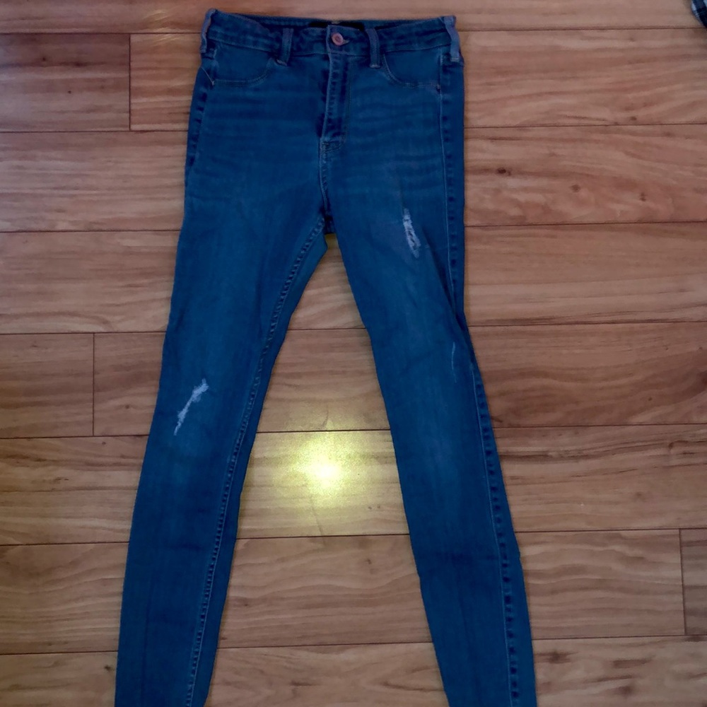 High Rise Jean Leggings- Rips
